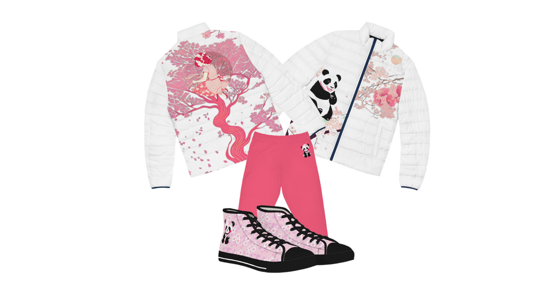 Girl of a Cherry Blossom Tree White Outfit