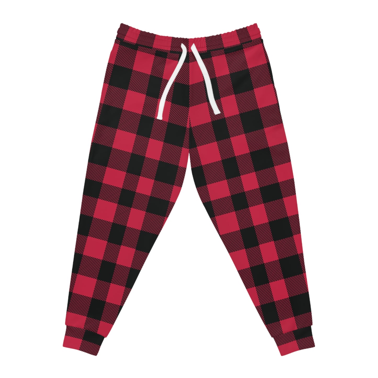 Red & Black Checkered Pattern Link Athletic Joggers (AOP)