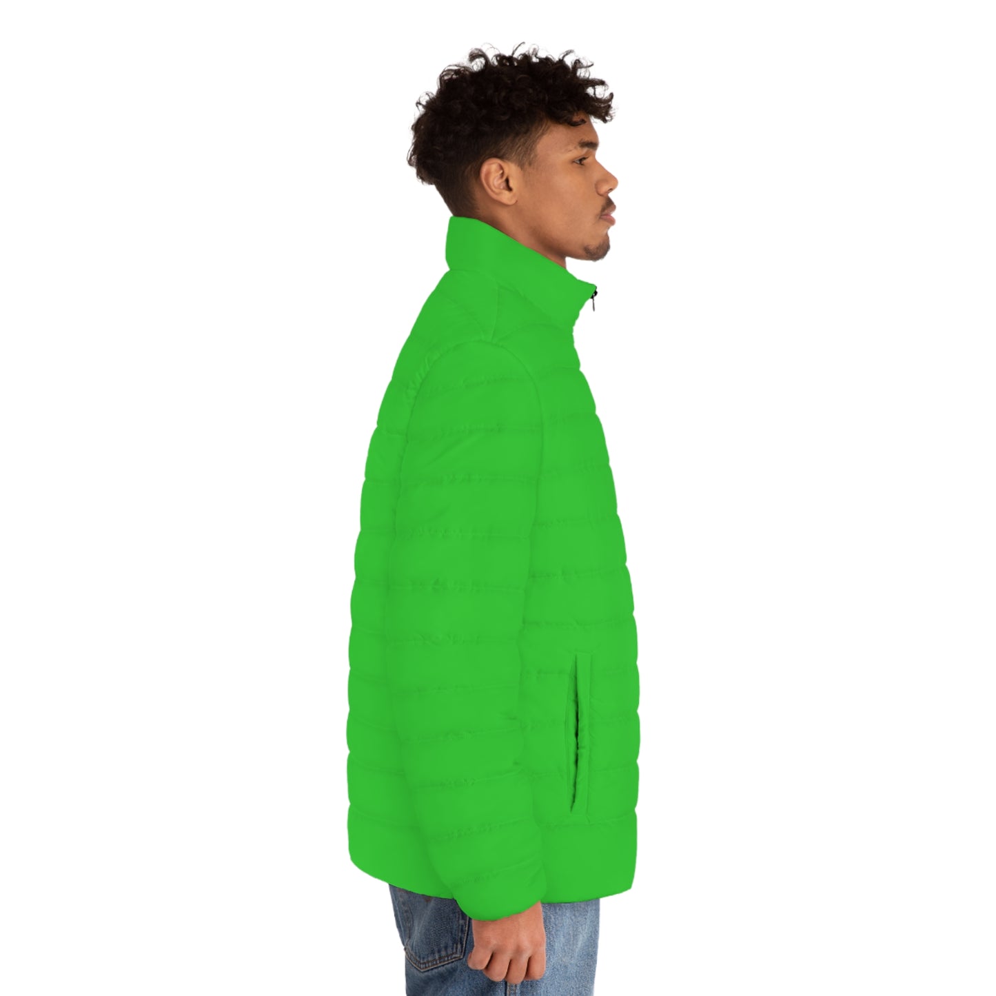 AWEROZME Lime Green Puffer Jacket (AOP)