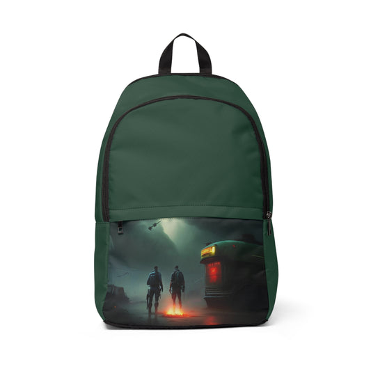 Zombie Apocalypse Duo Dark Green Unisex Fabric Backpack