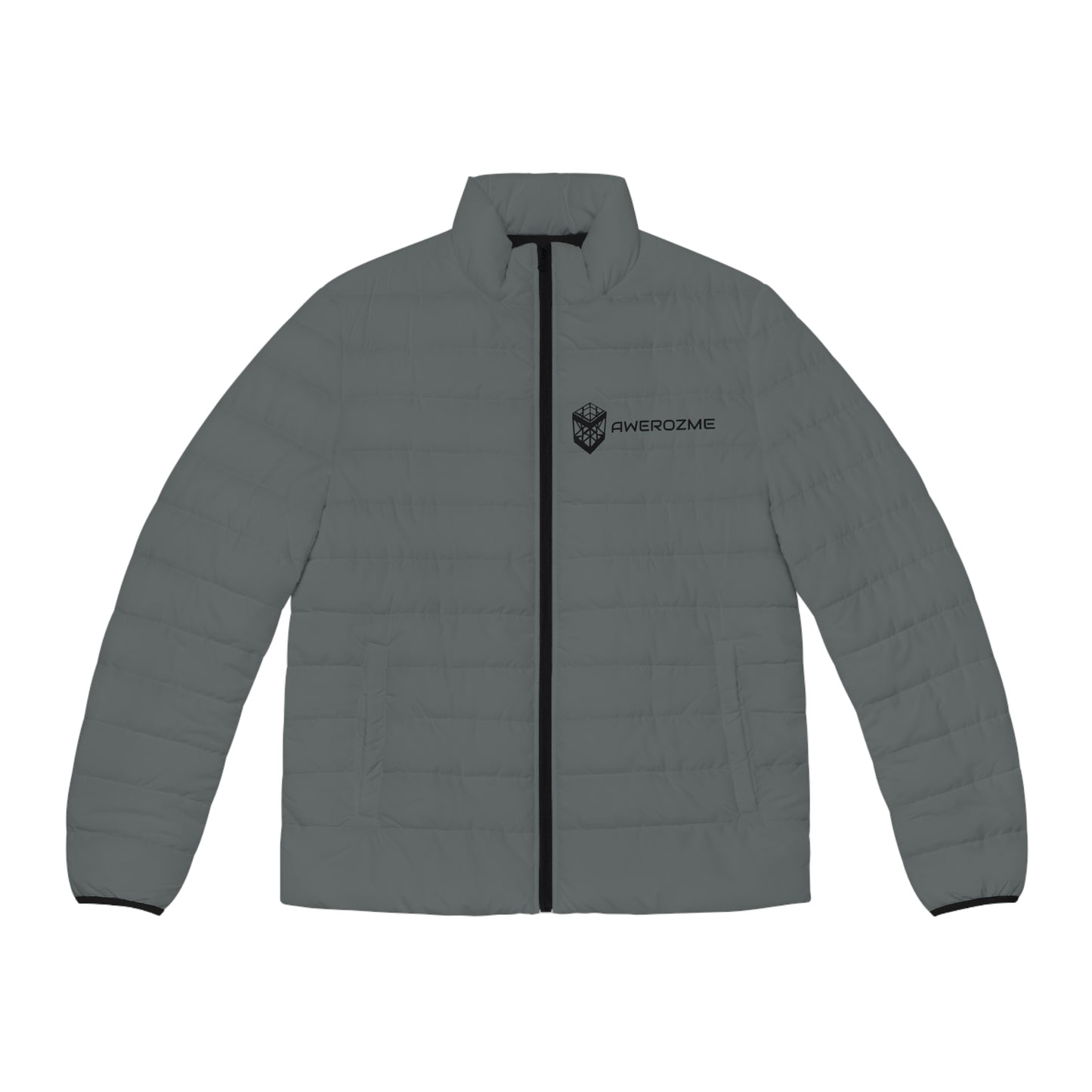 AWEROZME Dark Grey Puffer Jacket (AOP)