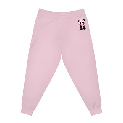 Panda Cherry Blossom Light Pink Athletic Joggers (AOP)