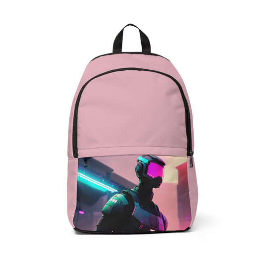 Cyber Soldier Unisex Light Pink Fabric Backpack