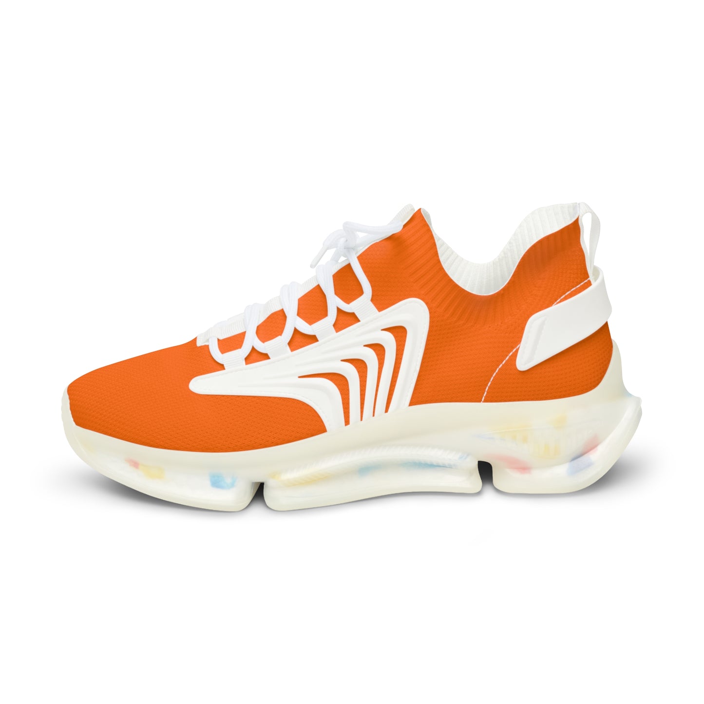 Neon Orange Mesh Sneakers