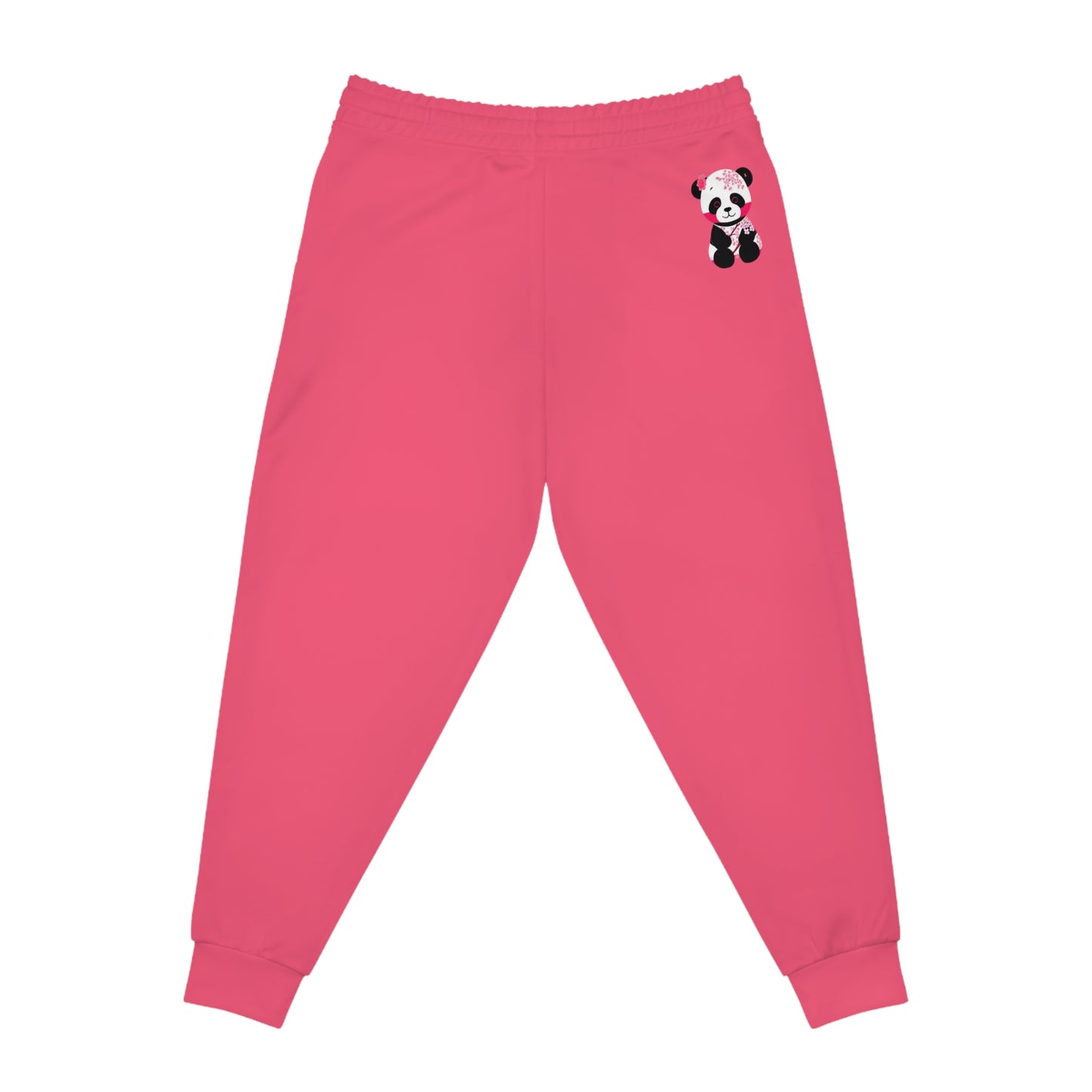 Panda Cherry Blossom Red Athletic Joggers (AOP)