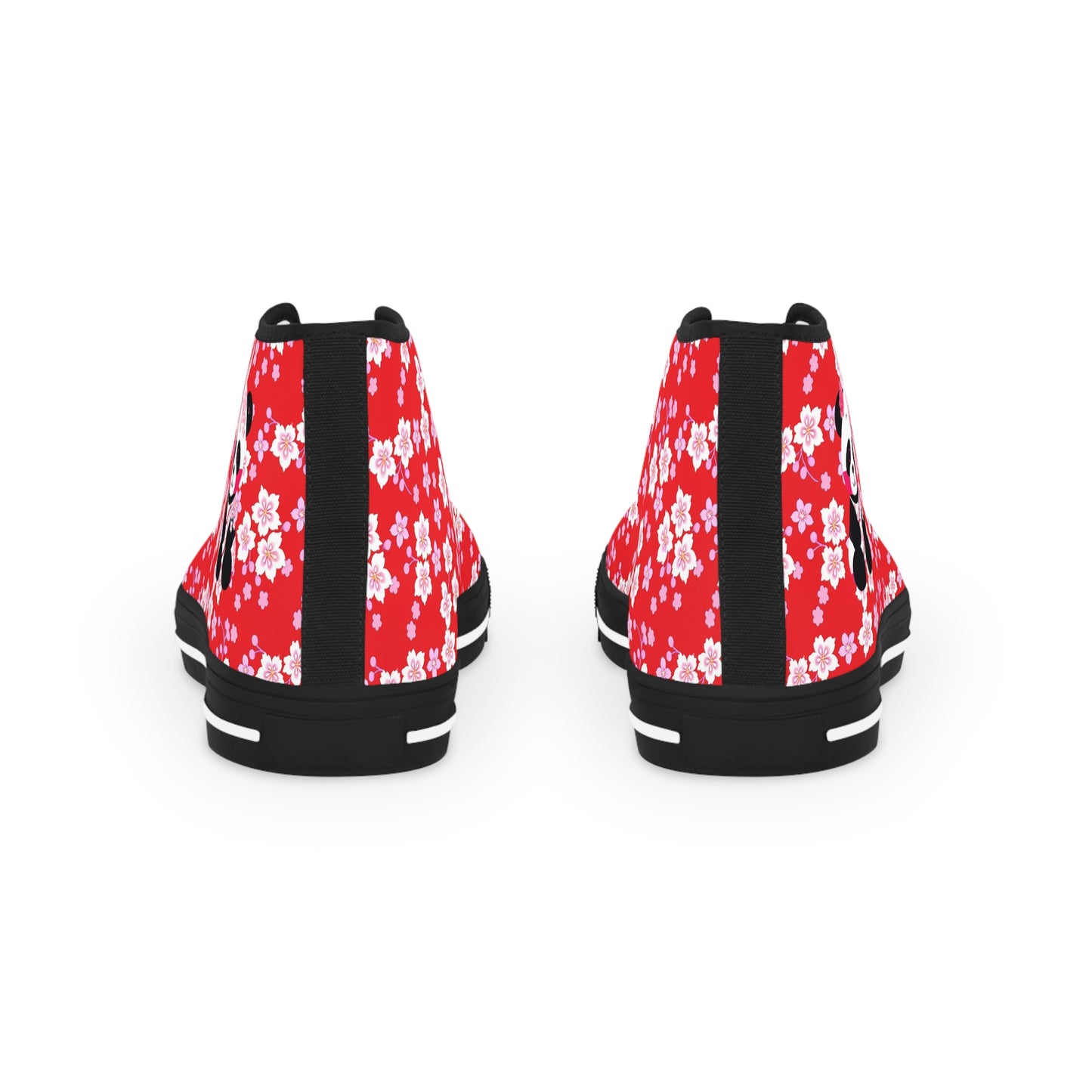 Cherry Blossom Panda Crimson High Top Sneakers