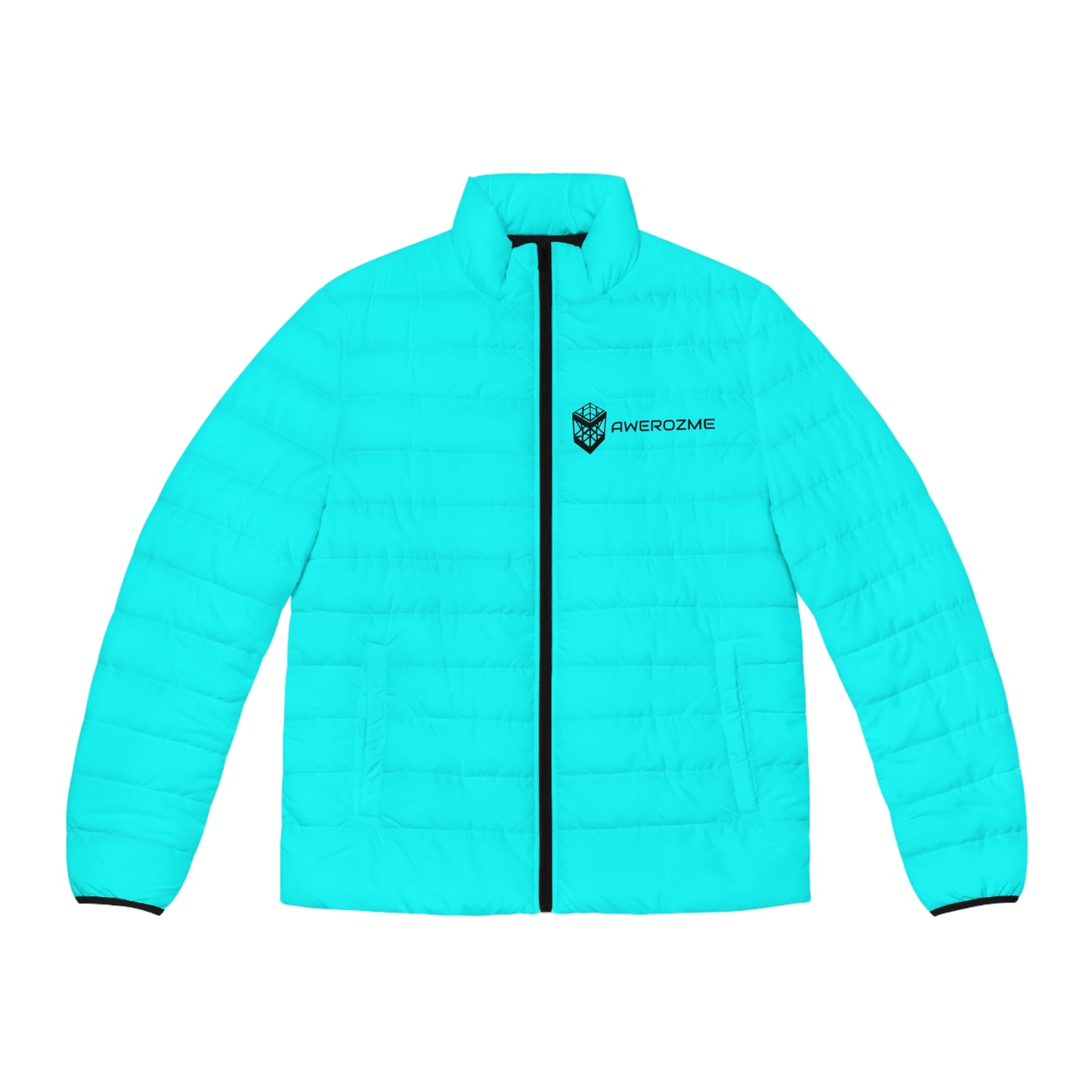 AWEROZME Hot Blue Puffer Jacket (AOP)