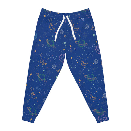 Space Seamless Blue Background Link Athletic Joggers (AOP)