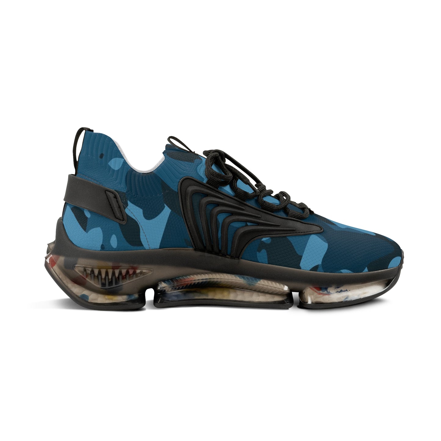 Navy Military Camo Mesh Black Sole Sneakers