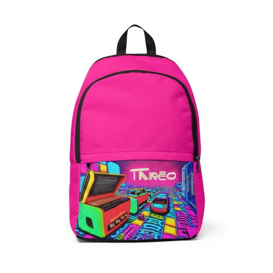 Neo Retro Cars TAREO Pink Unisex Fabric Backpack