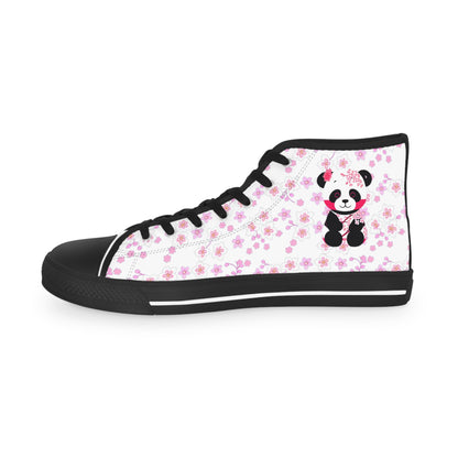 Cherry Blossom Panda White High Top Sneakers