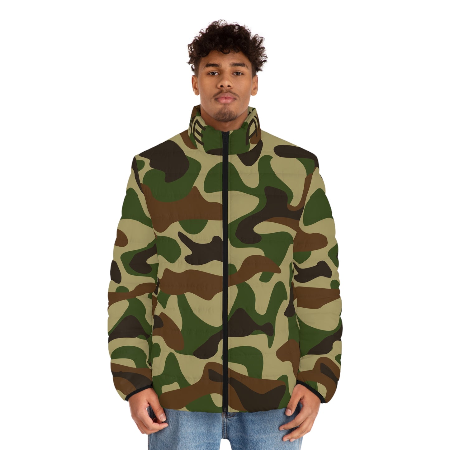 Ground Forces Military Camo Puffer Jacket (AOP)