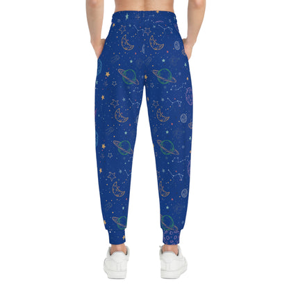 Space Seamless Blue Background Link Athletic Joggers (AOP)