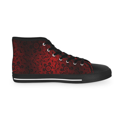Hypnotic Rose Black-Red High Top Sneakers