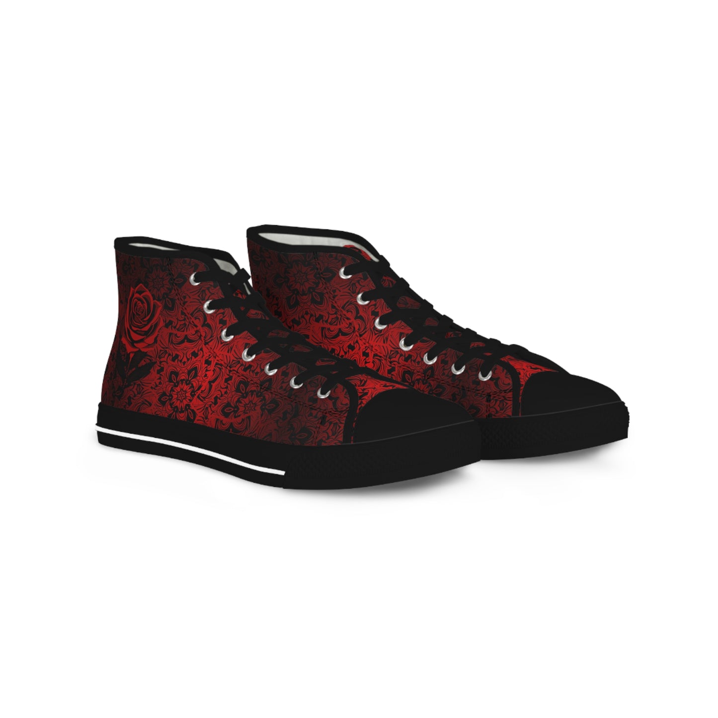 Hypnotic Rose Black-Red High Top Sneakers