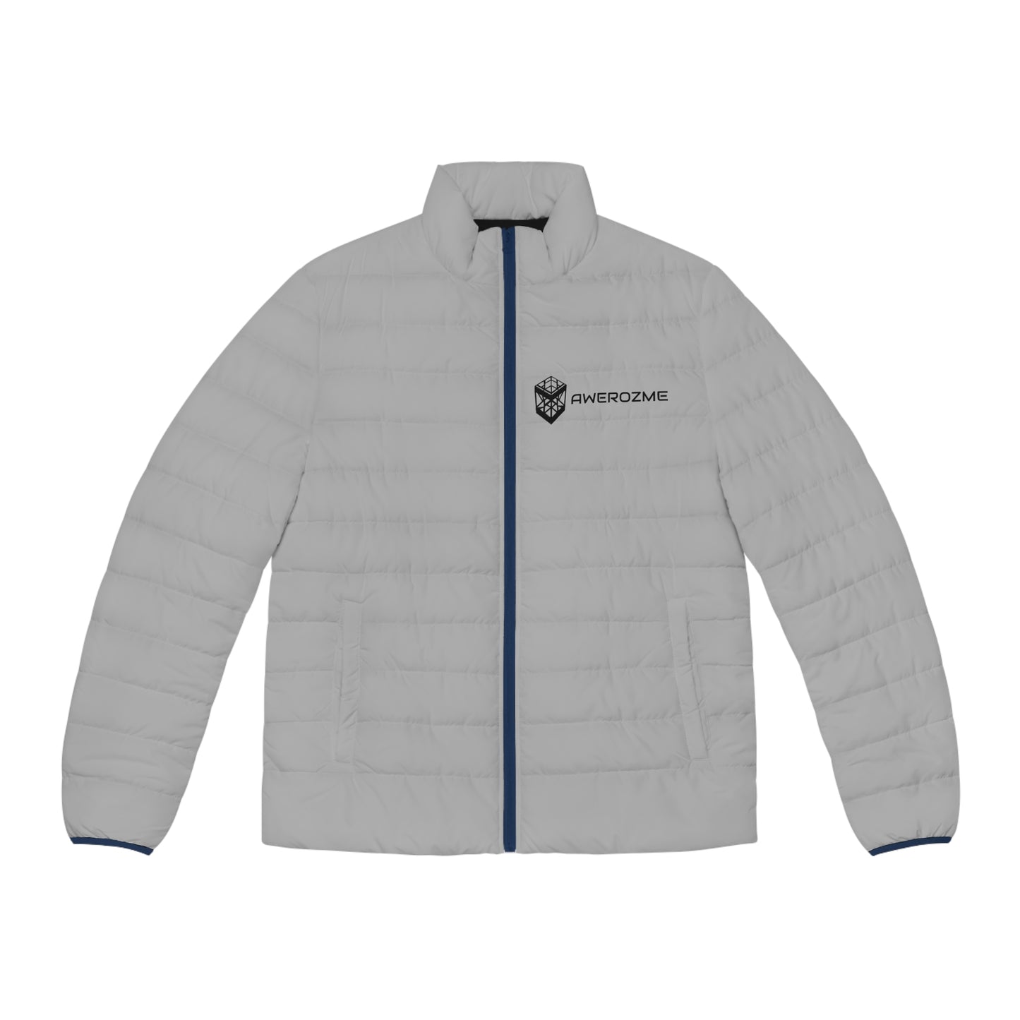 AWEROZME Light Grey Puffer Jacket (AOP)