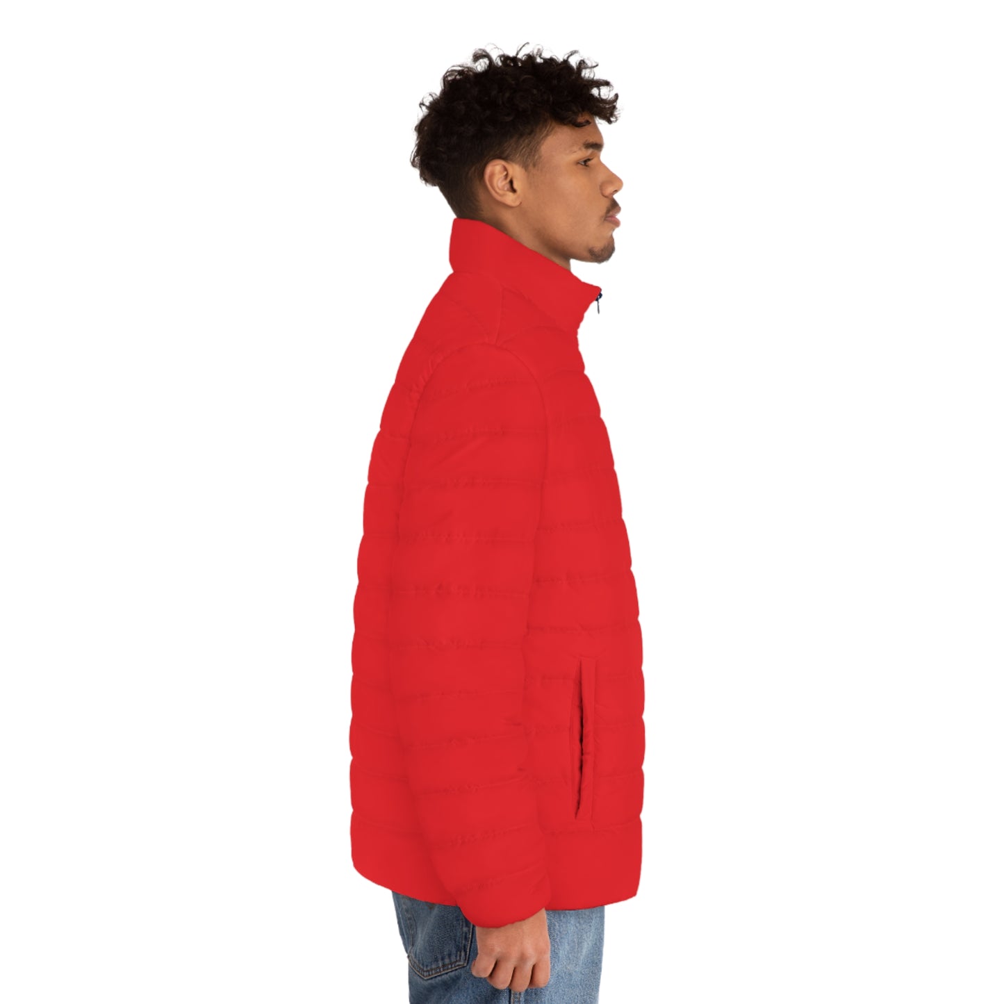 AWEROZME Crimson Red Puffer Jacket (AOP)