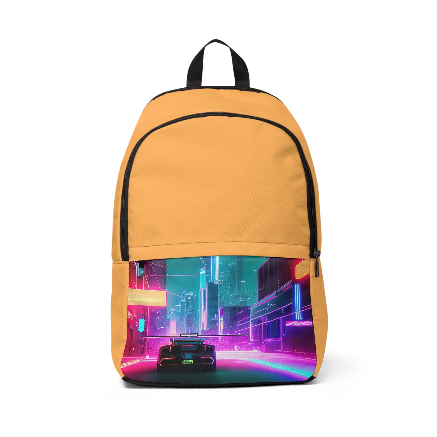Neo Retro Bumper Car Orange Unisex Fabric Backpack
