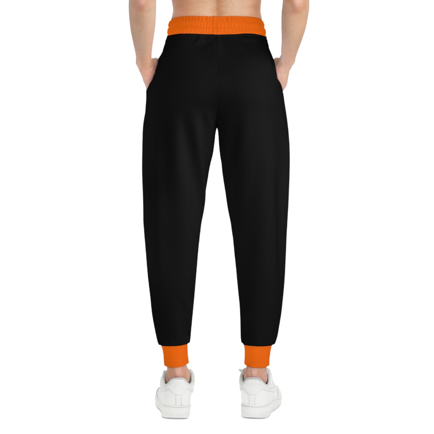 Awerozme Hot Orange On Black Background Athletic Joggers (AOP)