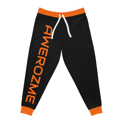 Awerozme Hot Orange On Black Background Athletic Joggers (AOP)
